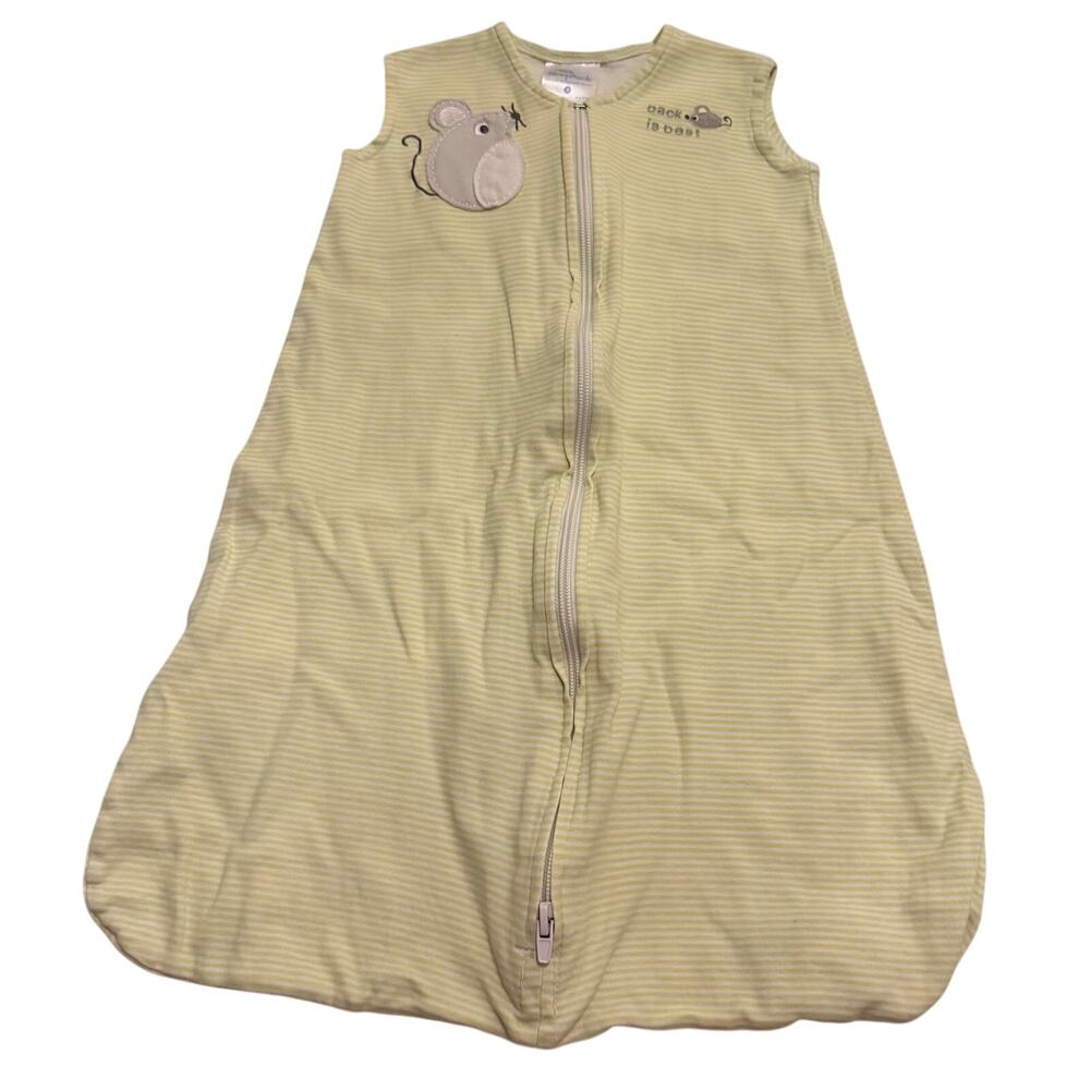 Halo sleep sack gender neutral sz S 0-6 mo 10-18 lbs striped w mouse 2 way zip